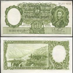 1969 Argentina 50 Peso Note Crisp Uncirculated (CUR-05723)