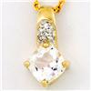 1.14ct Natural Wht Topaz Diamond 9k Gold Pendant (JEW-9271X)