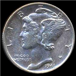 1941S Mercury Dime Choice MS64 FB (COI-8493)