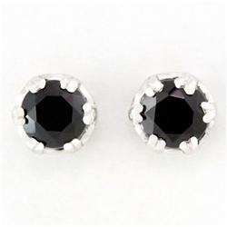 .70ct Natural Black Sapphire 9k Wht Gold Earrings (JEW-9196X)