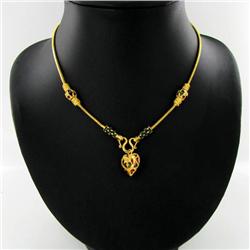 100ct Gold Vermeil Heart Pendant Necklace (JEW-2545)