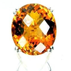 65ct Madeira Citrine Silver Ring Appr Est $10k (JEW-2616)