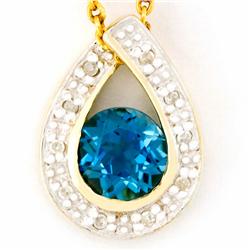 1.20ct London Bl Topaz 10 Diamond 9k Gold Pendant (JEW-9264X)