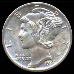 1937D Mercury Dime Gem MS65+ (COI-8373)
