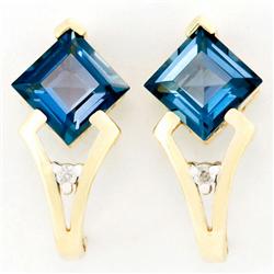 2.52ct London Bl Topaz Diamond 9k Gold Earrings (JEW-9235X)