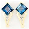 2.52ct London Bl Topaz Diamond 9k Gold Earrings (JEW-9235X)