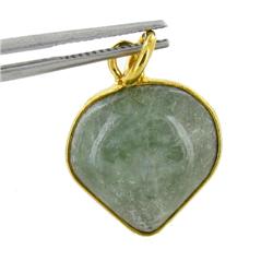 25ct Jade Yellow Gold Vermeil Pendant (JEW-2220)
