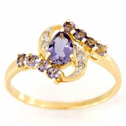 .67ct Natural Iolite Diamond Ring 9k Yel Gold (JEW-9438X)