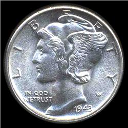 1943S Mercury Dime Gem MS66+ (COI-8401)