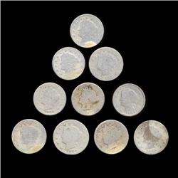 1889 Liberty 5c Circulated Mini Roll 10Pcs (COI-7784)