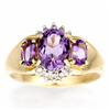 Image 1 : 2.55ct Natural Amethyst 10 Diamond 9k Gold Ring (JEW-9459X)