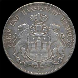 1903 Germany Hamburg 5 Mark Unc Details (COI-8520)