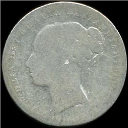 1880 Britain Victoria Shilling Circulated (COI-7032)