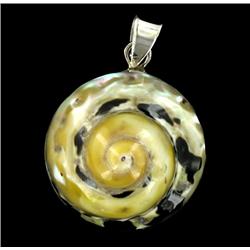 Sterling Shell Round Pendant (JEW-2022)