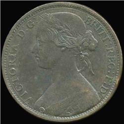 1863 British Victoria Penny AU (COI-7213)