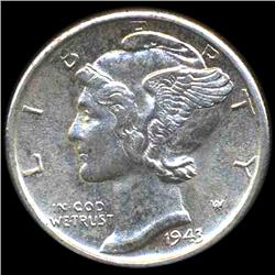 1943S Mercury Dime Choice MS65 ERROR (COI-8494)