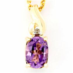 1.55ct Natural Amethyst Diamond 9k Gold Pendant (JEW-9306X)