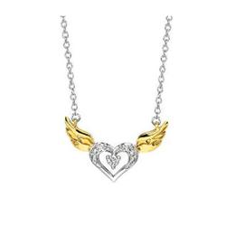 Genuine 14Kt Two Tone Necklace Diamonds 7 Pts. Chain Link 16" Diamond Necklace