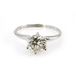 Genuine Solitaire Ring 1.56 ctw & Diamond Ring 14KTGold 6.5
