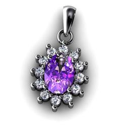 Genuine 1.04 Ctw  Amethyst  Pendant  14Kt  White Or Yellow  Gold 
