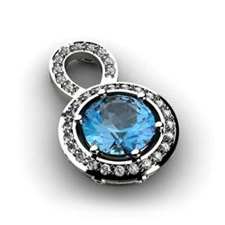 Genuine 2.85 Ctw Topaz Pendant 14Kt White Or Yellow  Gold 