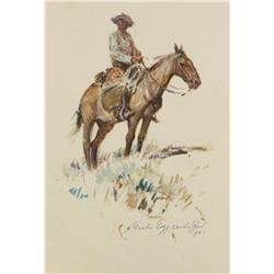 Nick Eggenhofer, Gouache inside the book Wagons, Mules and Men
