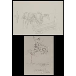 Sandy Ingersoll and Fred Oldfield, original drawings inside  books
