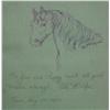 Image 1 : Ila Mae McAfee, Ink sketch inside the book Indians, Horses, Hills, Et Cetera