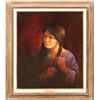 Image 1 : Glenna Goodacre, oil on canvas with letter from Glenna