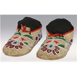 Oto Man’s Floral Beaded Moccasins, circa 1910s