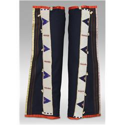 Sioux Men's Beaded Leggings, Early 20th century