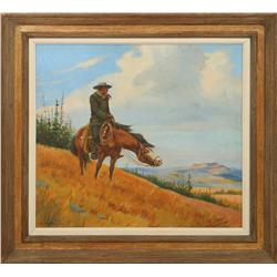 Olaf Wieghorst, oil on canvas