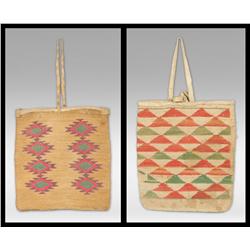 Pair of Nez Perce Corn Husk Bags, circa 1890s