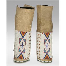 Sioux Beaded Woman's Leggings, circa 1890s