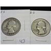 1937-S & 38-S WASHINGTON SILVER QUARTERS