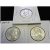 Image 1 : 3-1962 WASHINGTON SILVER QUARTERS (UNC)