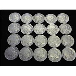 20-ASSORTED 1930'S BUFFALO NICKELS