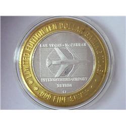 MCCARRAN AIRPORT CASINO $10 SILVER TOKEN (UNC)