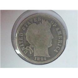 1894 BARBER DIME