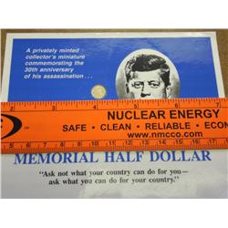 SOLID 14K GOLD JFK  TOKEN 3.36 GRAINS