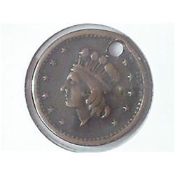 CIVIL WAR TOKEN "UNION FOR EVER" HOLED