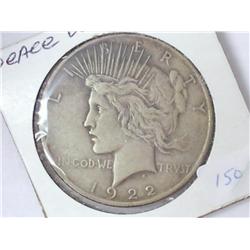 1922-D PEACE SILVER DOLLAR