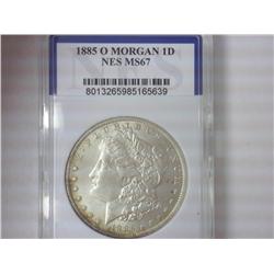 1885-O MORGAN SILVER DOLLAR NES MS67