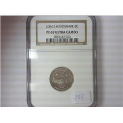 2004-S HANDSHAKE NICKEL NGC PF 69 ULTRA CAMEO