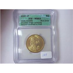 ERROR 2007-P ADAMS $ DOUBLED EDGE LETTERING