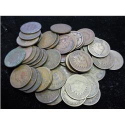 ROLL OF 50 ASSORTED 1880'S &1890'S INDIAN HEADS