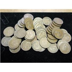 ROLL OF 50-1937 CANADA ONE CENTS