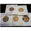 Image 1 : 1938, 38-S, 39, 44 & 51-D LINCOLN CENTS (UNC)