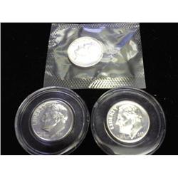 1961, 61 & 63 SILVER ROOSEVELT DIMES PROOF