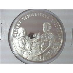ALBERT SCHWEITZER STERLING PROOF MEDAL
